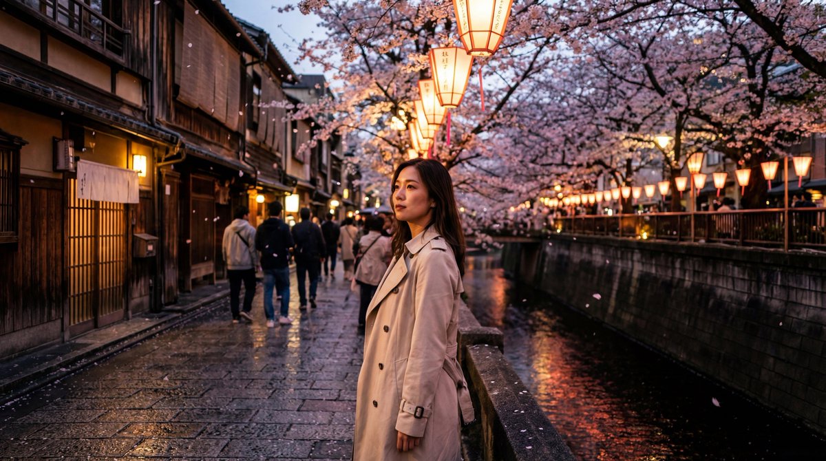 Sample output image for Cherry Blossoms in Nakameguro
