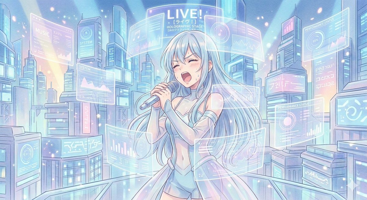 Sample output image for Sci-Fi Anime Songstress Illustration