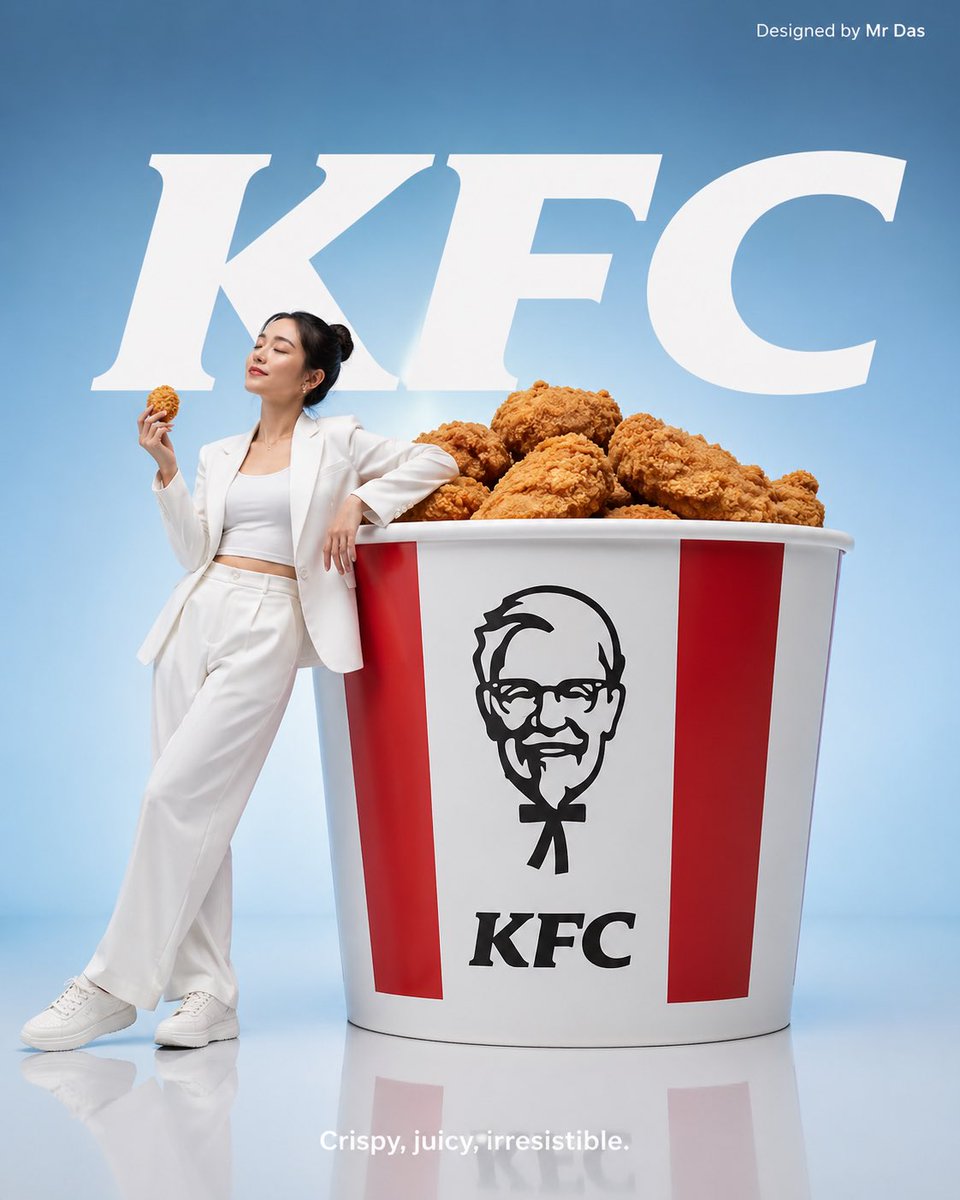 Minimalist KFC Commercial Advertisement AI 이미지 프롬프트 예시