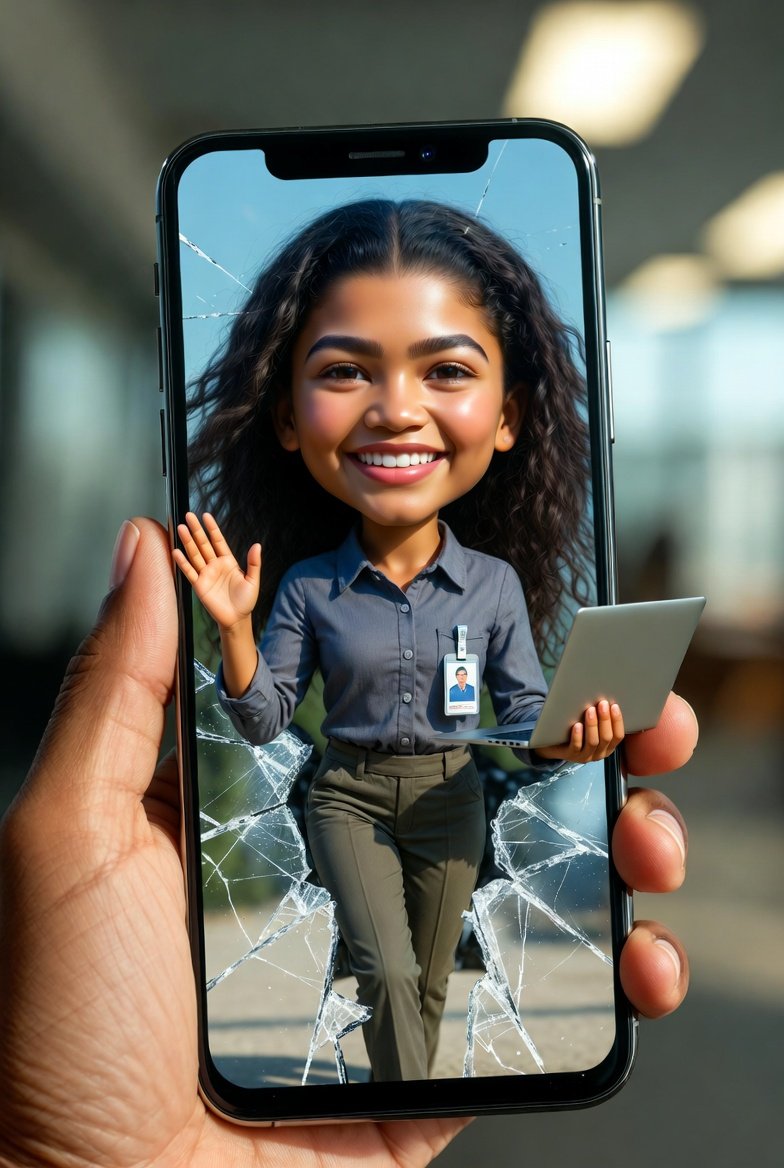 Hyper-Realistic 3D Celebrity Meme Caricature example 2