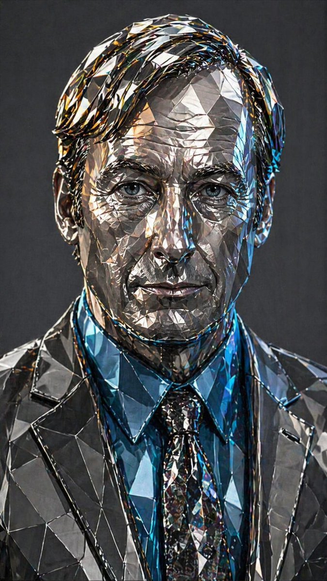 Futuristic Low-Poly Metallic Portrait example 4