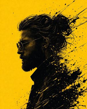 Graphic Novel Ink Splatter Portrait