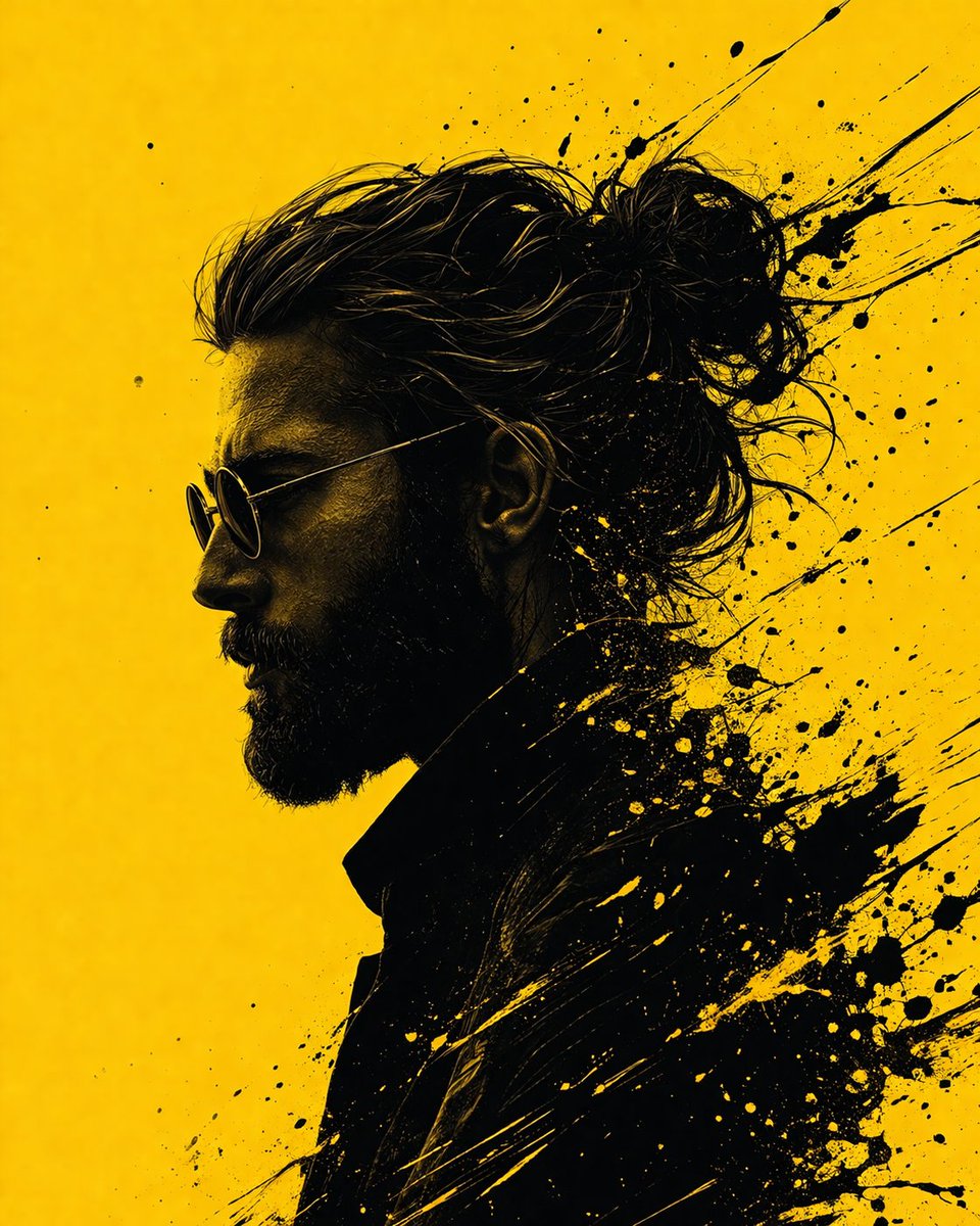 Graphic Novel Ink Splatter Portrait