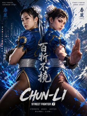 Chun-Li Digital vs Real Poster