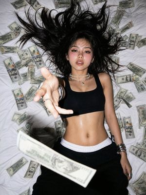 Overhead Flash Money Bed Editorial