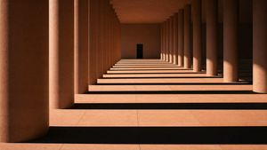 Sunlit Terracotta Colonnade