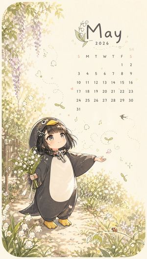 Whimsical May Spring Calendar