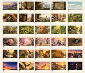 30-Frame Ghibli-Style Storyboard Sheet