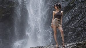 Fashion Portrait at a Waterfall