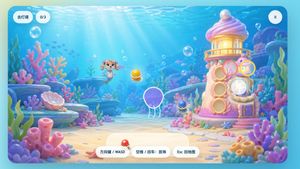 Pastel Underwater Mermaid Puppy Game UI