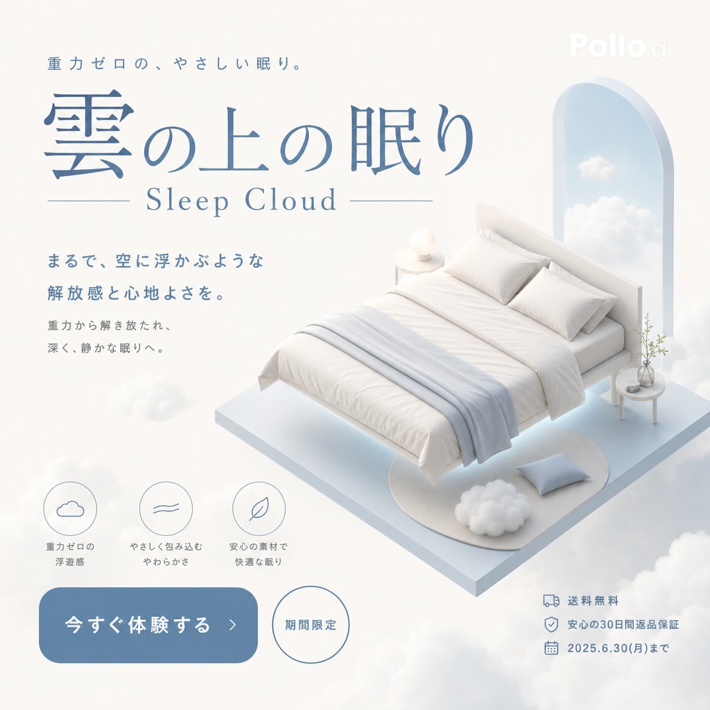 Sleep Cloud Zero-Gravity Bed Poster