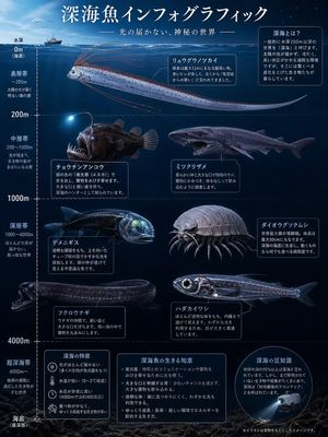 Deep-Sea Fish Infographic Poster