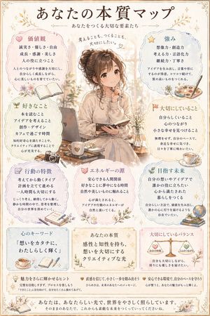 Japanese Personality Map Poster