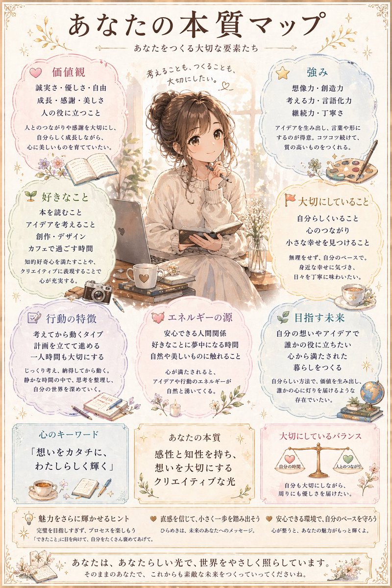 Japanese Personality Map Poster