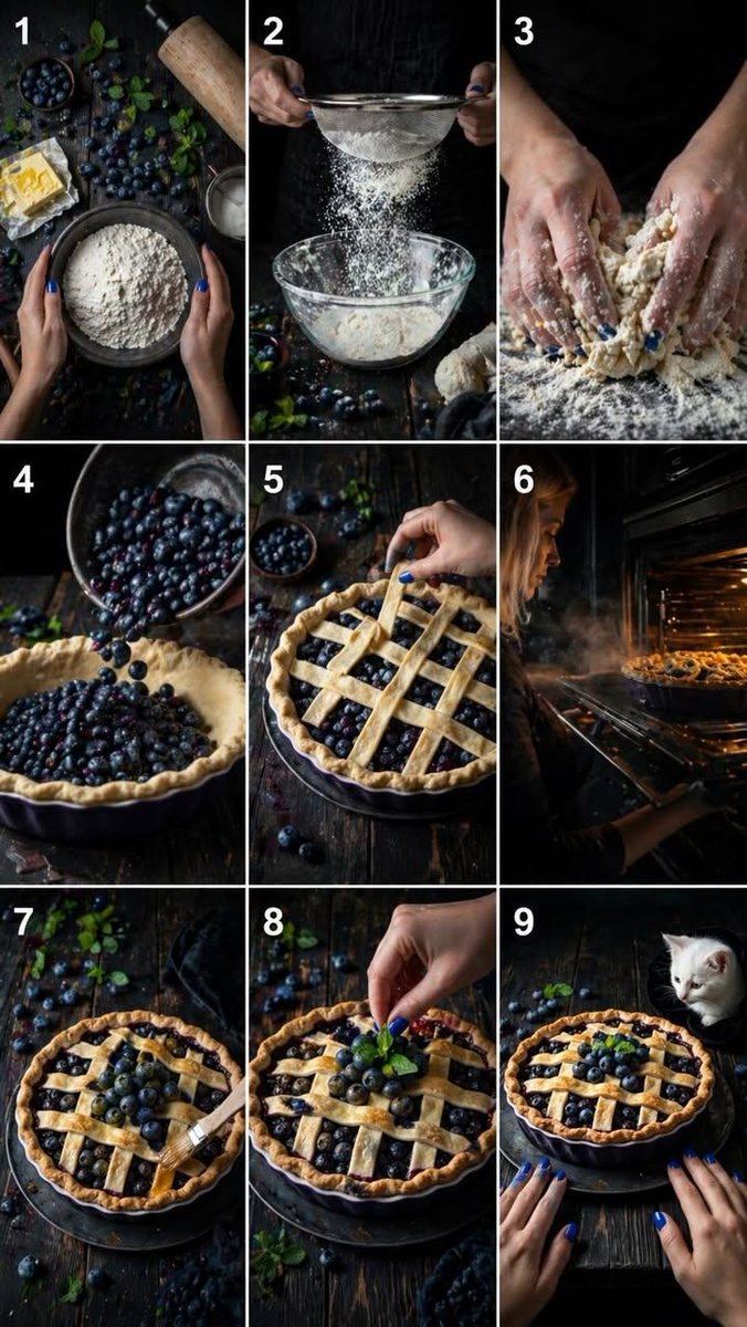 Blueberry Pie Baking Storyboard