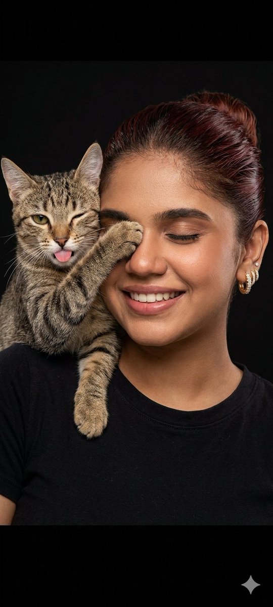 Sample output image for Humorous Cat and Human Studio Portrait