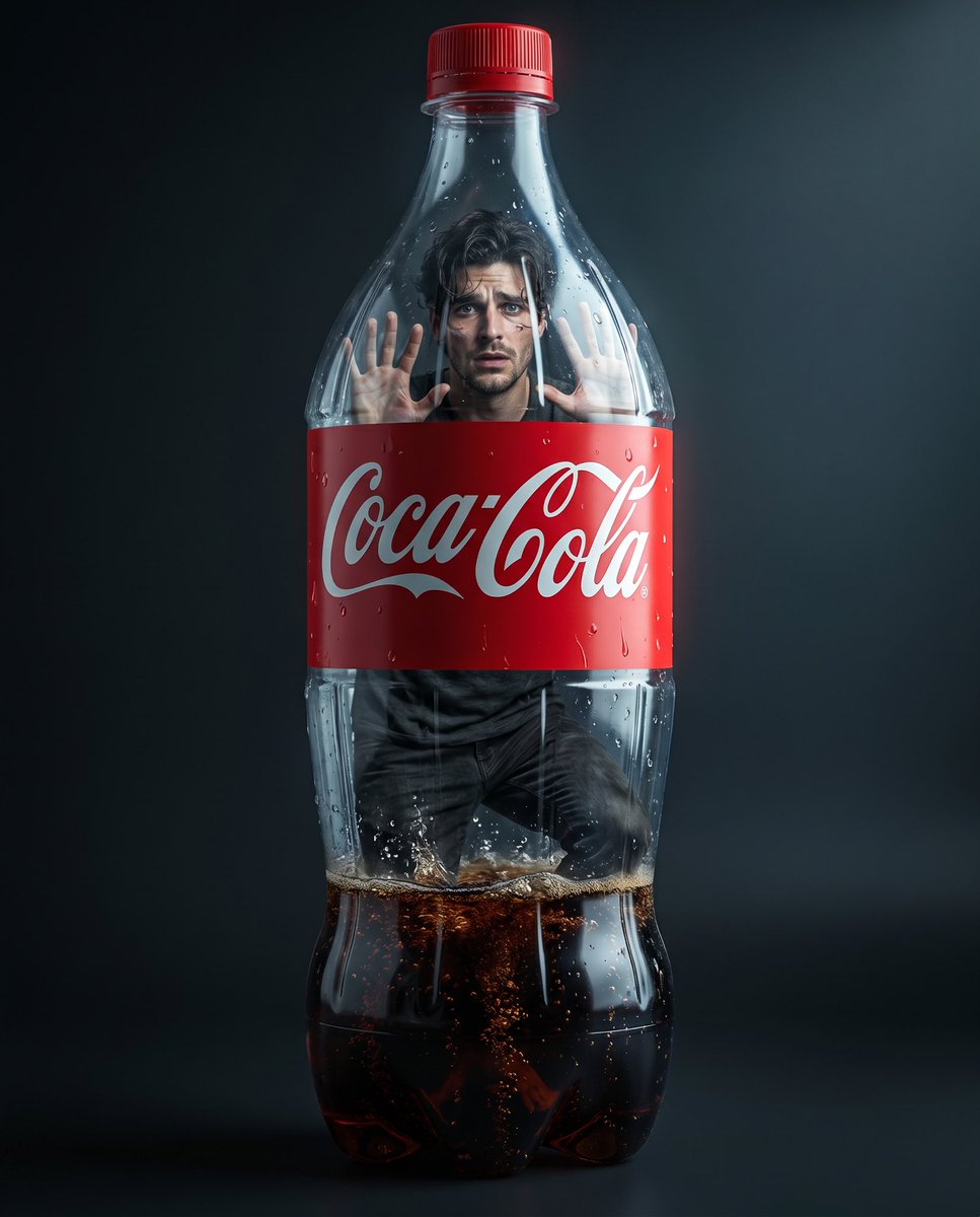 Sample output image for Surreal Coke Bottle Confinement Portrait