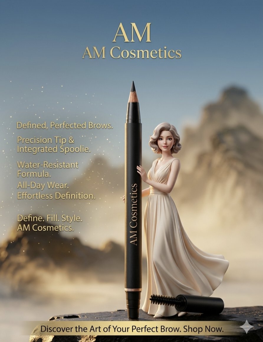 Sample output image for 3D Rendered Eyebrow Pencil Advertisement