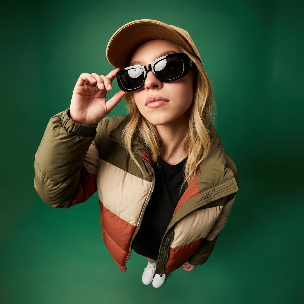 Sample output image for High-Angle Editorial Fashion Portrait