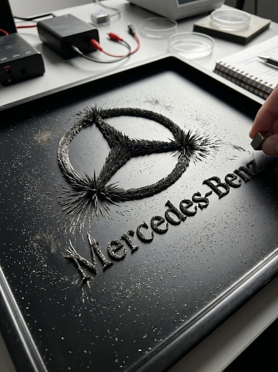 Magnetic Iron Filings Logo Scene reference image 1