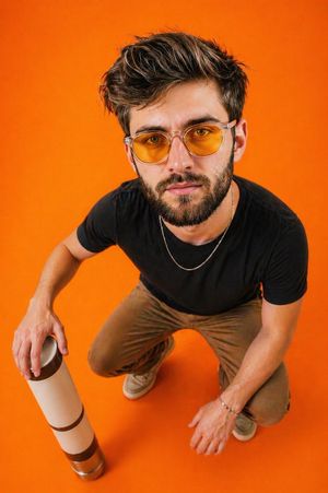 Editorial Top-Down Fisheye Portrait