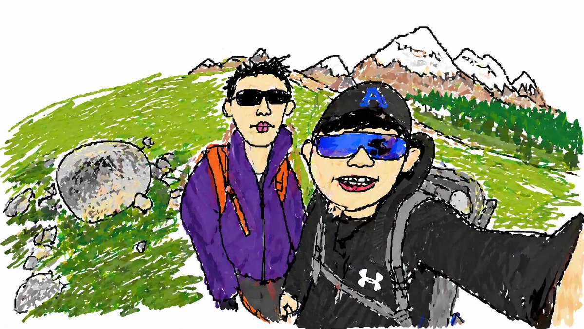 Hiking Photo to Scribble Sketch AI 이미지 프롬프트 예시