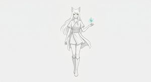 Minimal Fox Spirit Character Sketch