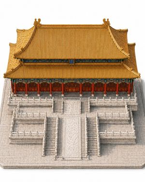 Imperial Chinese Hall Model Render