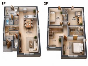 2D Floor Plan to 3D Real Estate Render