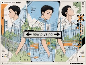 Anime Now Playing School Route Poster
