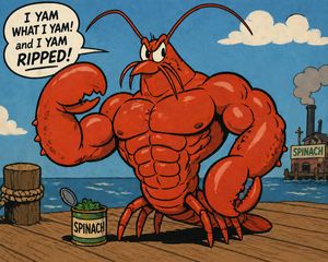 Muscle Lobster Spinach Comic