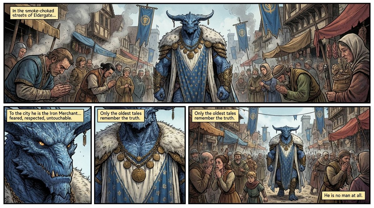 Fantasy Comic Page of Korvax in Eldergate