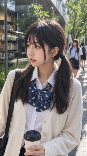 Ordinary Schoolgirl Street Snapshot