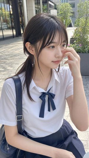 Casual Student Uniform Street Photo