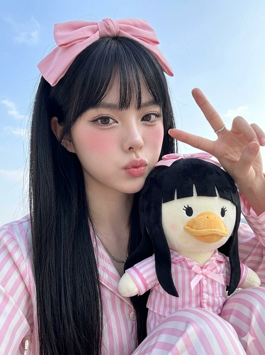 Sample output image for Duck Mascot Pajama Portrait