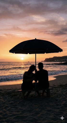 Sample output image for Romantic Sunset Beach Silhouette