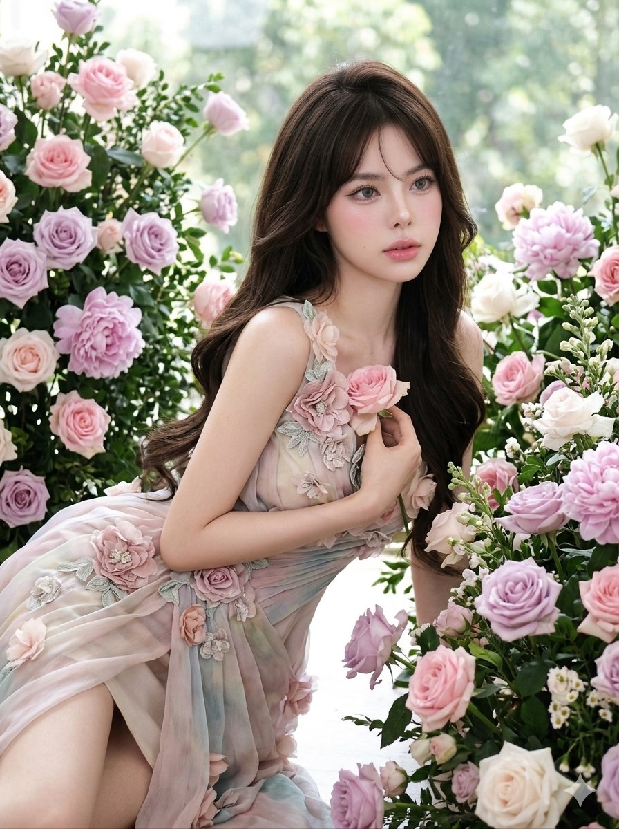 Sample output image for Ethereal Floral Studio Portrait