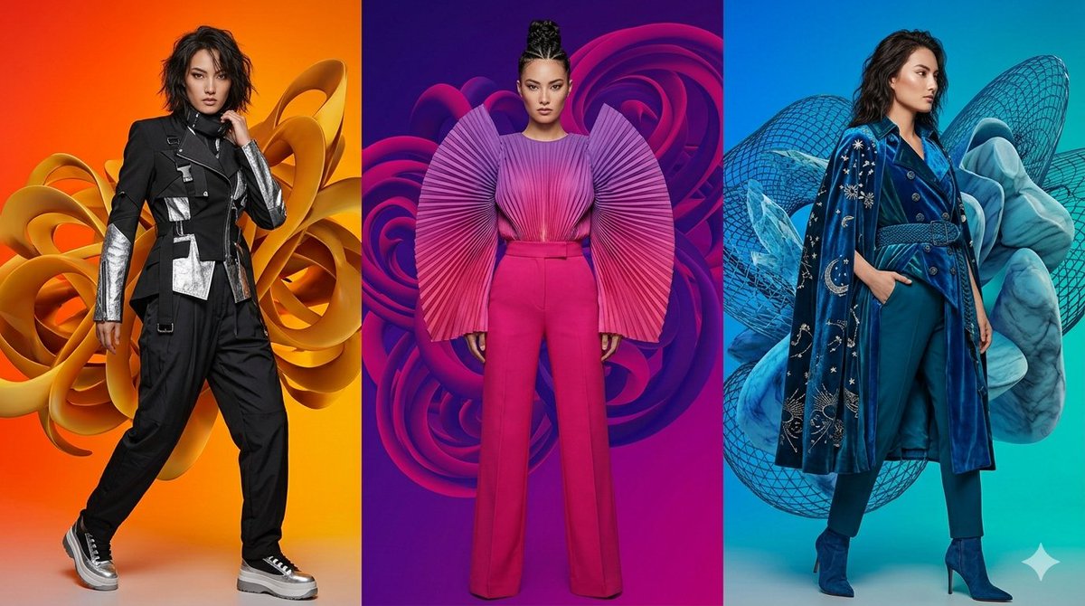 Sample output image for Fashion Campaign Triptych Layout