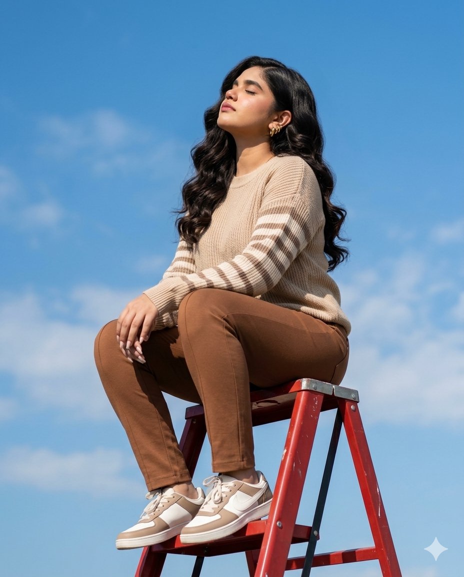 Sample output image for Sunlit Ladder Lifestyle Shot