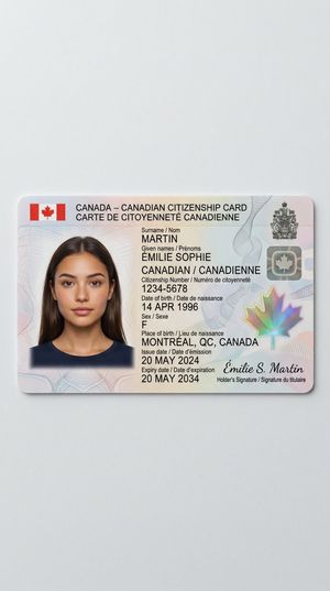 Realistic Canadian Citizenship Card