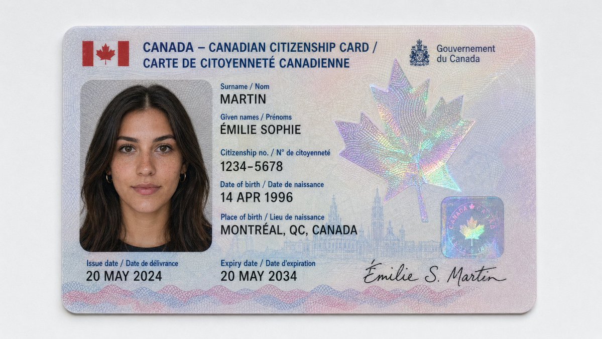 Imagen principal de e-commerce - Tarjeta de ciudadanía canadiense realista - Image 2