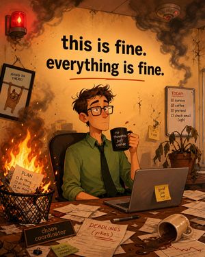 This Is Fine Office Meltdown