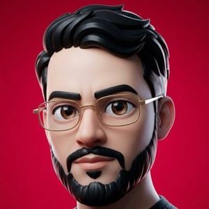 3D Male Avatar on Red