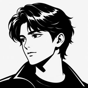 Minimalist Black White Male Silhouette