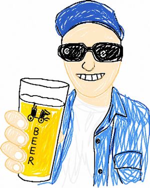 Doodle Beer Selfie Portrait