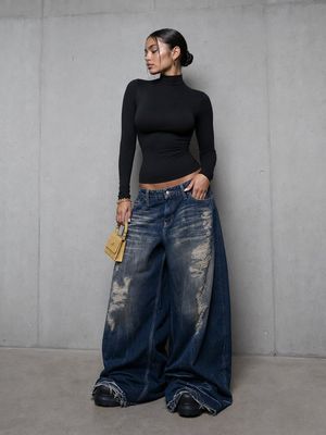 Editorial Portrait in Extreme Baggy Jeans