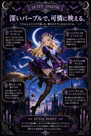 Gothic Purple Outfit Analysis Poster