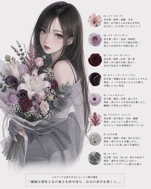 Anime Floral Personality Poster