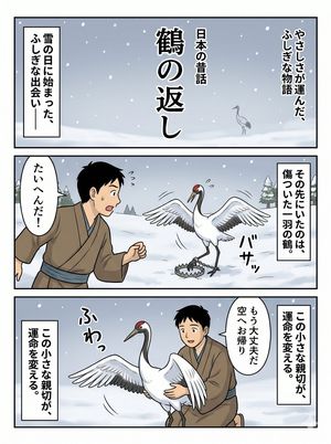 Japanese Folktale Crane Manga Page