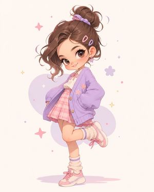Pastel Kawaii Girl Fashion Portrait